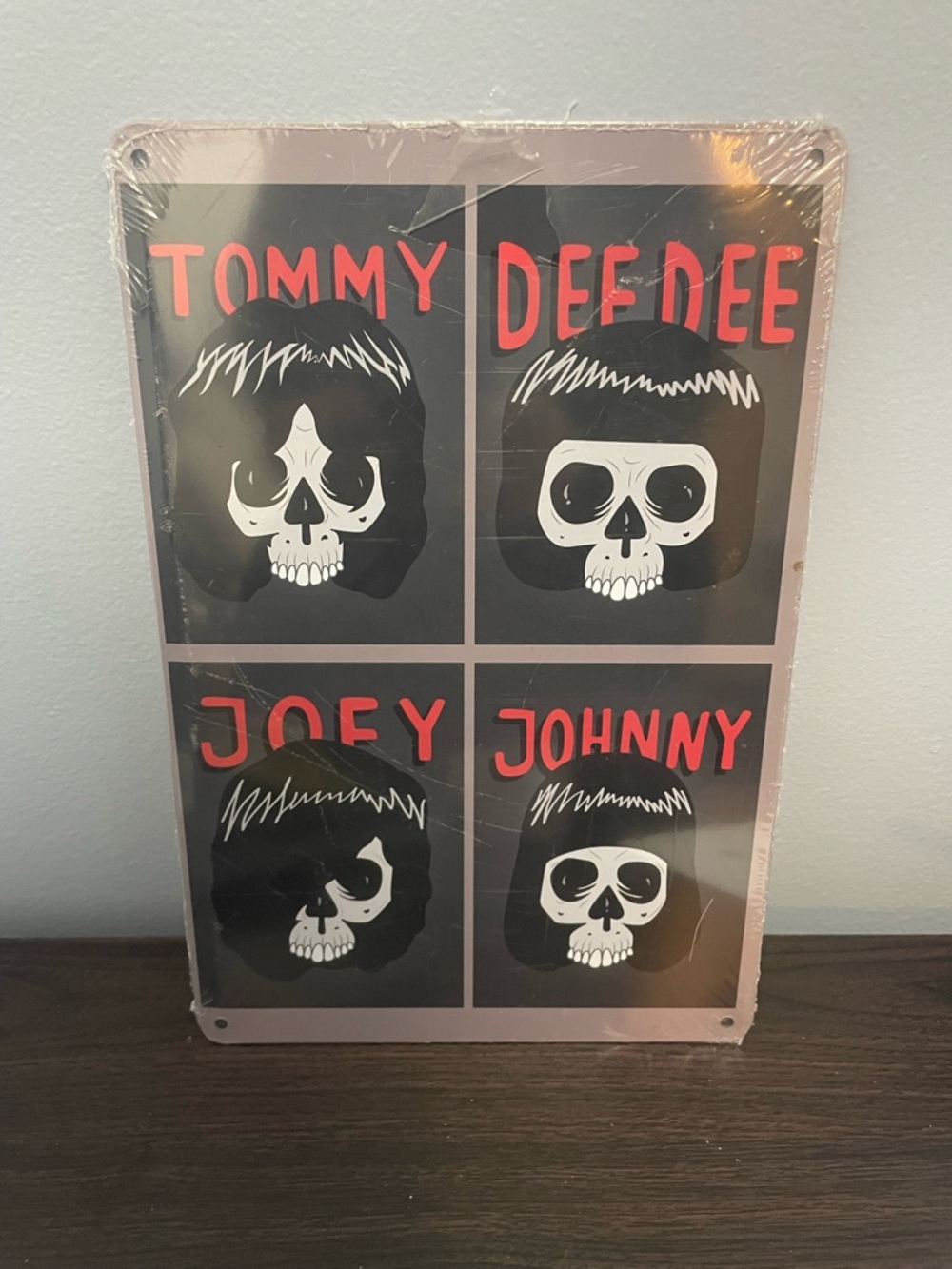 Tommy Dee-Dee Joey Johnny Skull  Sign - Black & Red metal sign ⭐️ 2 for 15 ⭐️